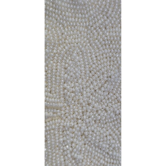 White Small Pearled Beaded Clutch Antique From 60s Very Heavy For Size 7.5 × 4 - Picture 3 of 5